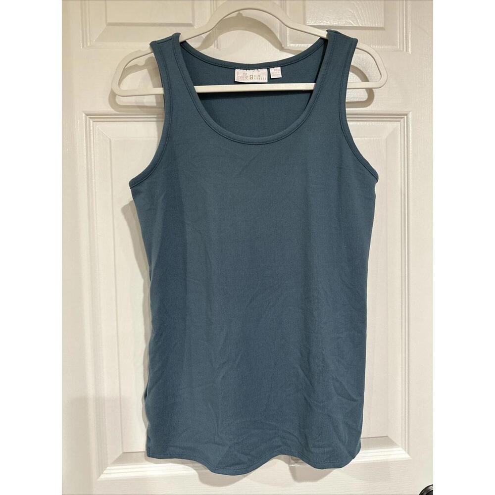 Belle by Kim Gravel XS Brushed Knit Solid or Printed Tank Steele Blue NEW